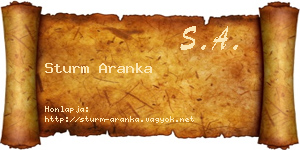 Sturm Aranka névjegykártya